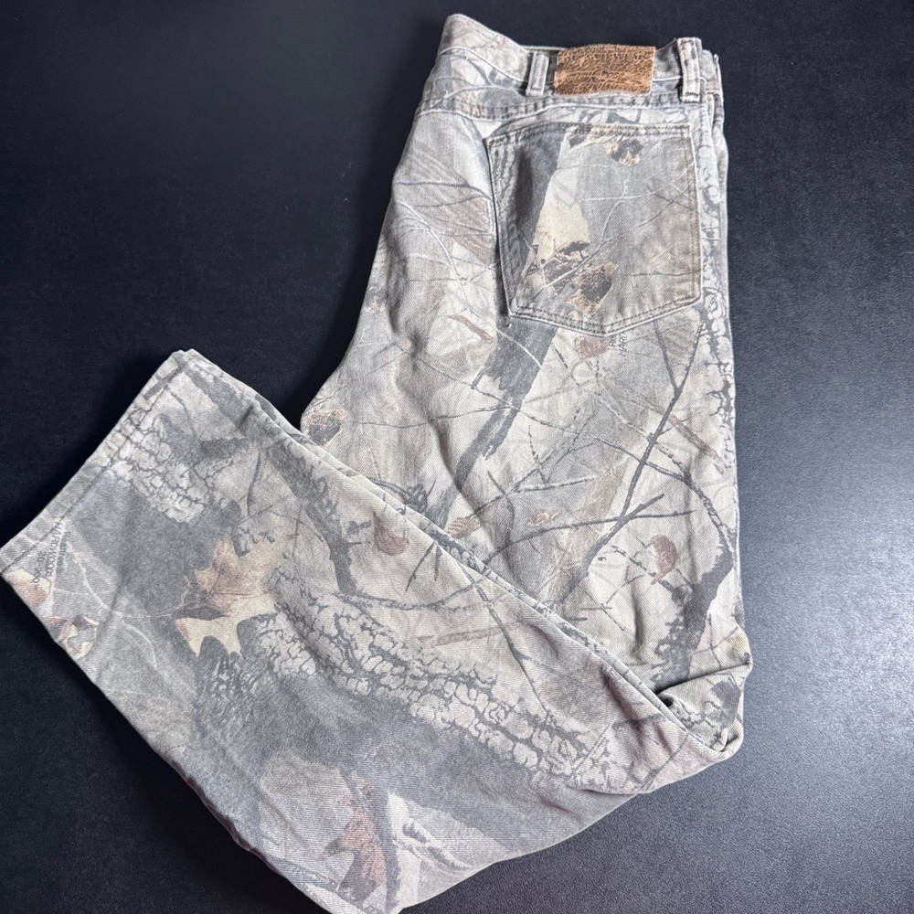 Vtg Wrangler Realtree Hardwoods Camo Jeans Mens 38x32 Camouflage Hunting USA